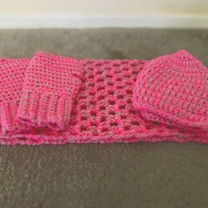 Handmade Beanie/Scarf & Fingerless Gloves